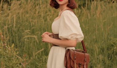 retro portrait of woman in dress with purse