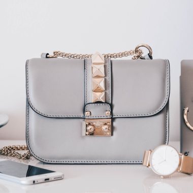 grey leather crossbody bag